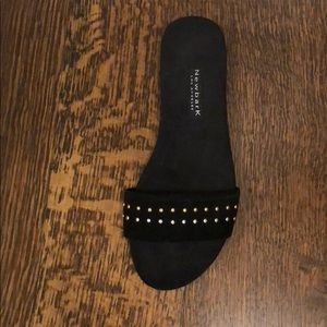 NewbarK - Black Slip-on Slide Sandals